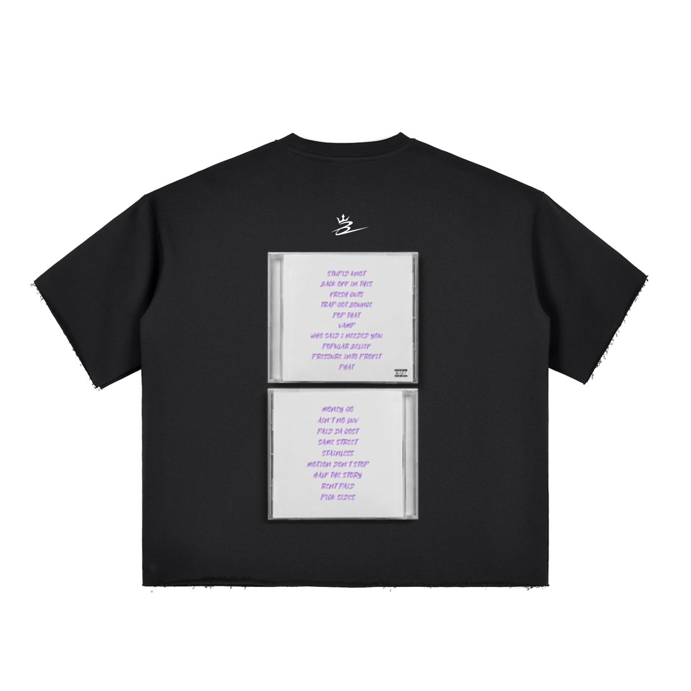 Purple Sauce 2x Boxy Raw-Edge T-Shirt