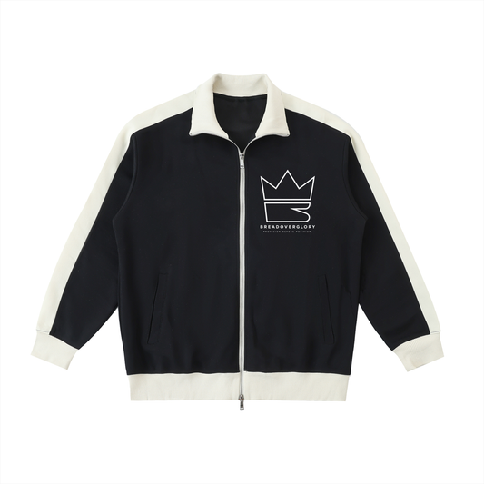 Contrast Trim Stand Collar Jacket