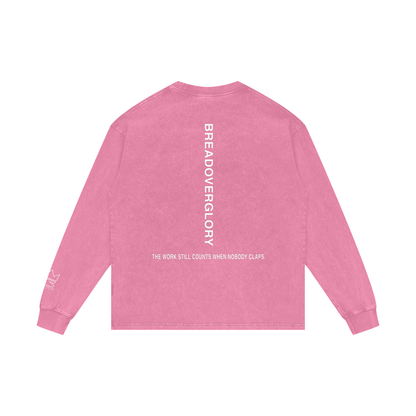 No Applause Required Acid Wash Oversize Long Sleeve T-Shirt