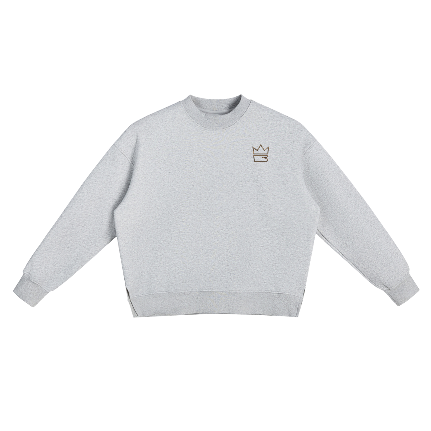 Fleece Side Slit Crewneck Sweatshirt
