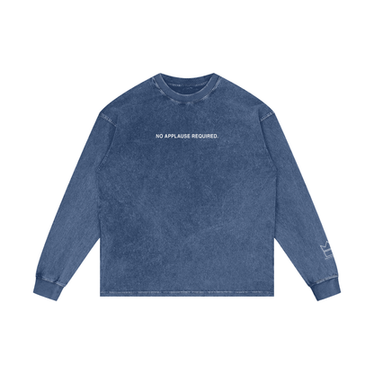 No Applause Required Acid Wash Oversize Long Sleeve T-Shirt