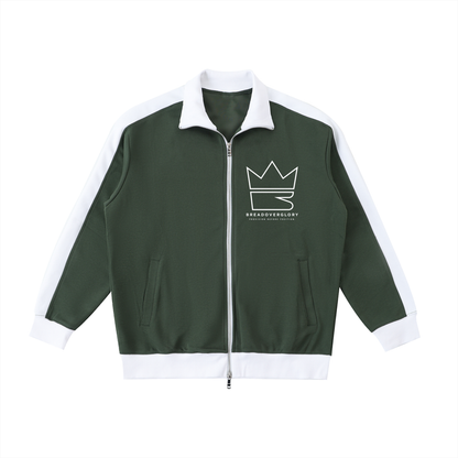 Contrast Trim Stand Collar Jacket