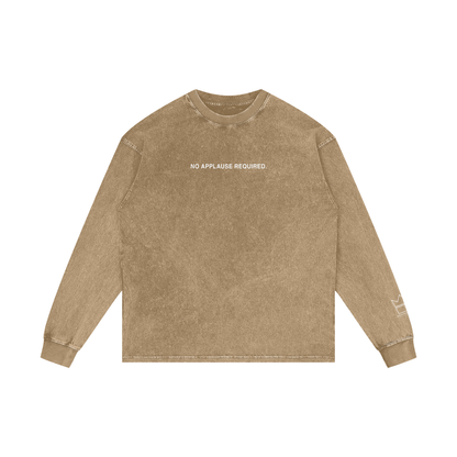 No Applause Required Acid Wash Oversize Long Sleeve T-Shirt