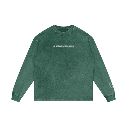 No Applause Required Acid Wash Oversize Long Sleeve T-Shirt