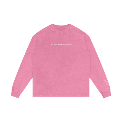 No Applause Required Acid Wash Oversize Long Sleeve T-Shirt