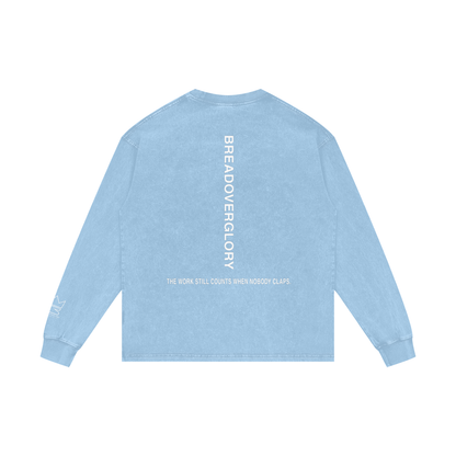 No Applause Required Acid Wash Oversize Long Sleeve T-Shirt