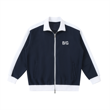 Contrast Trim Stand Collar Jacket