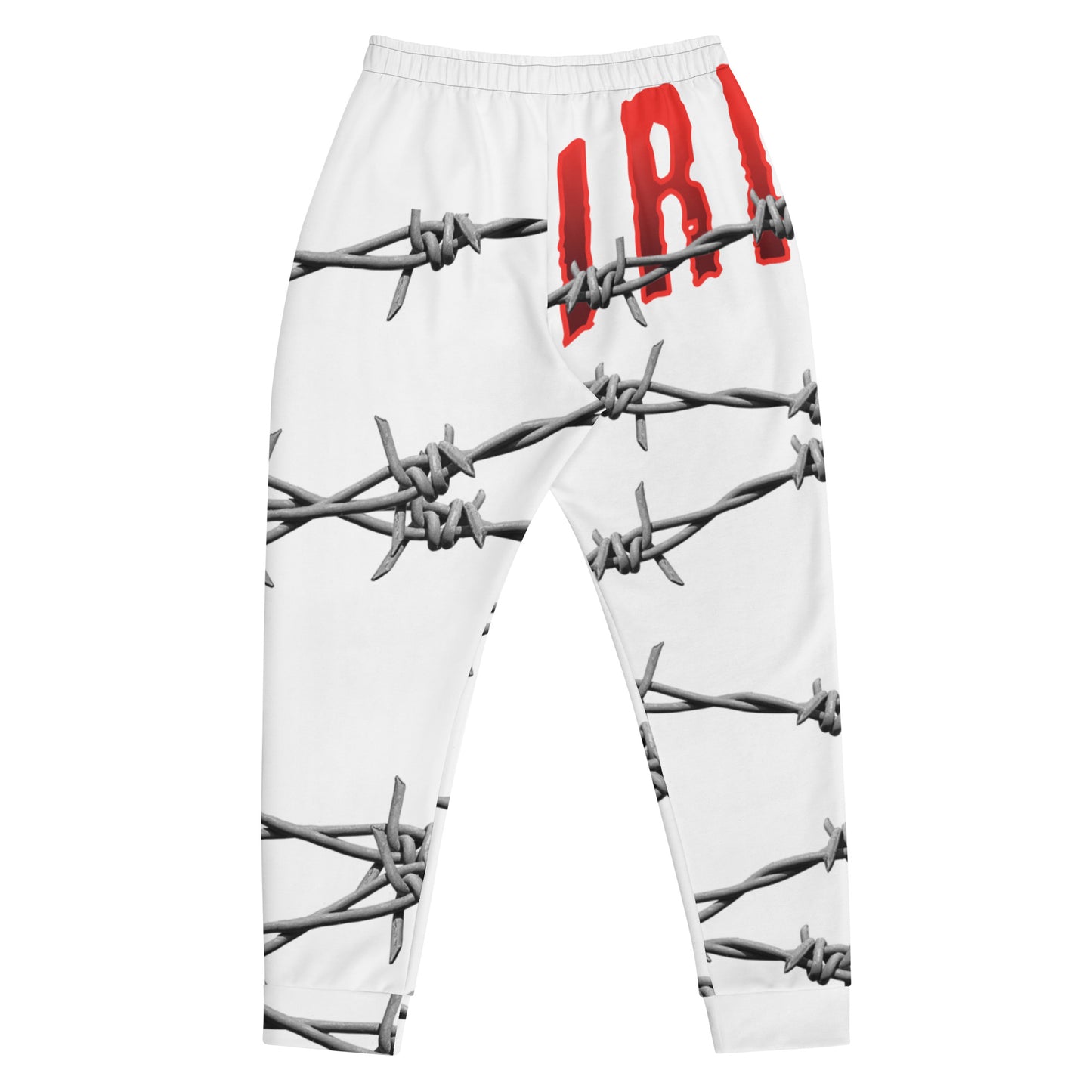 Men's White "IRATE" Joggers