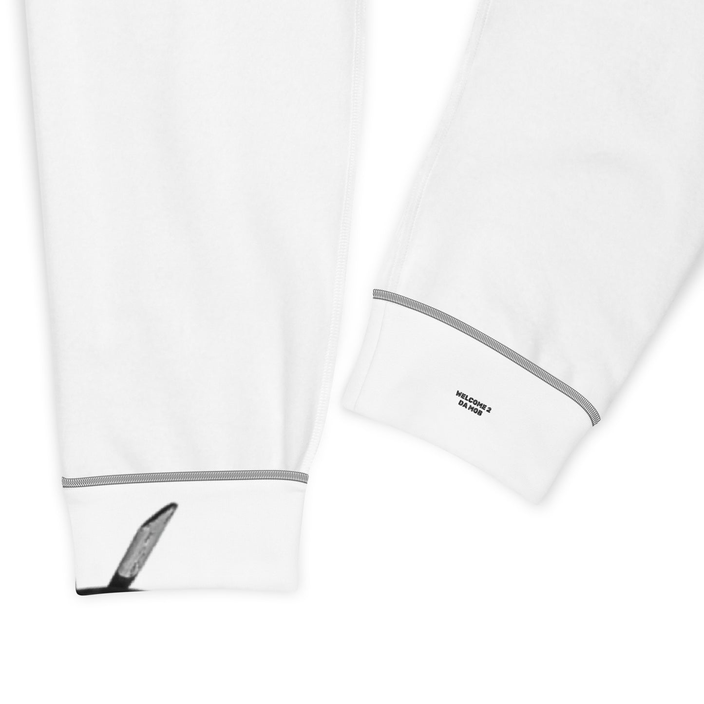 Men's White "IRATE" Joggers