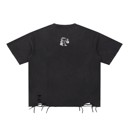 Snow Washed Raw-Hem T-Shirt