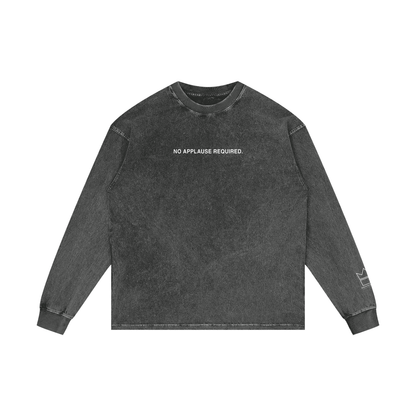 No Applause Required Acid Wash Oversize Long Sleeve T-Shirt