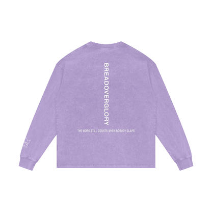 No Applause Required Acid Wash Oversize Long Sleeve T-Shirt
