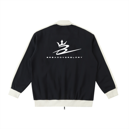 Contrast Trim Stand Collar Jacket