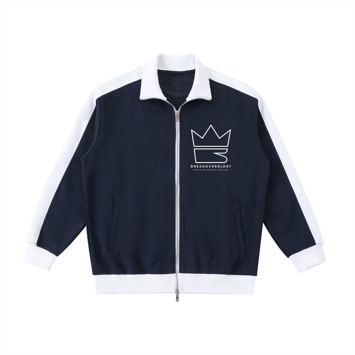 Contrast Trim Stand Collar Jacket