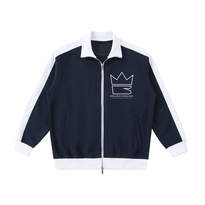Contrast Trim Stand Collar Jacket