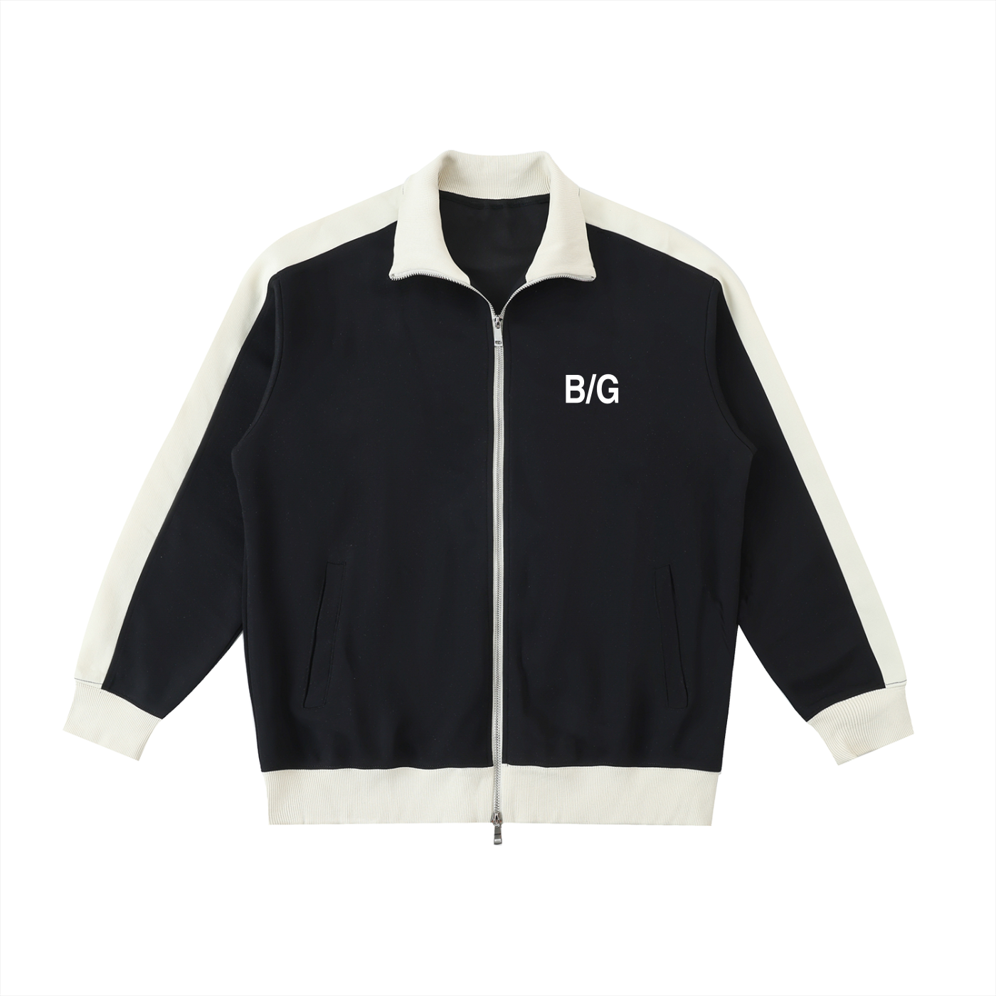 Contrast Trim Stand Collar Jacket