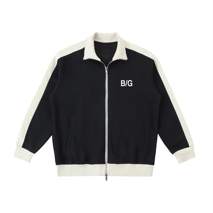 Contrast Trim Stand Collar Jacket
