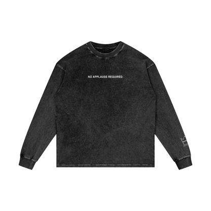No Applause Required Acid Wash Oversize Long Sleeve T-Shirt