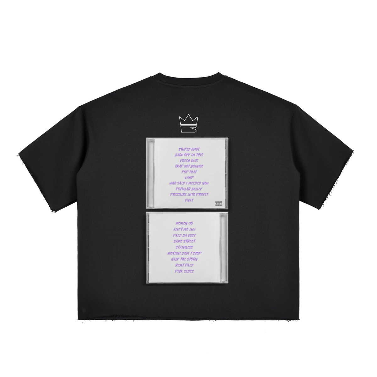 Purple Sauce 2x Boxy Raw-Edge T-Shirt